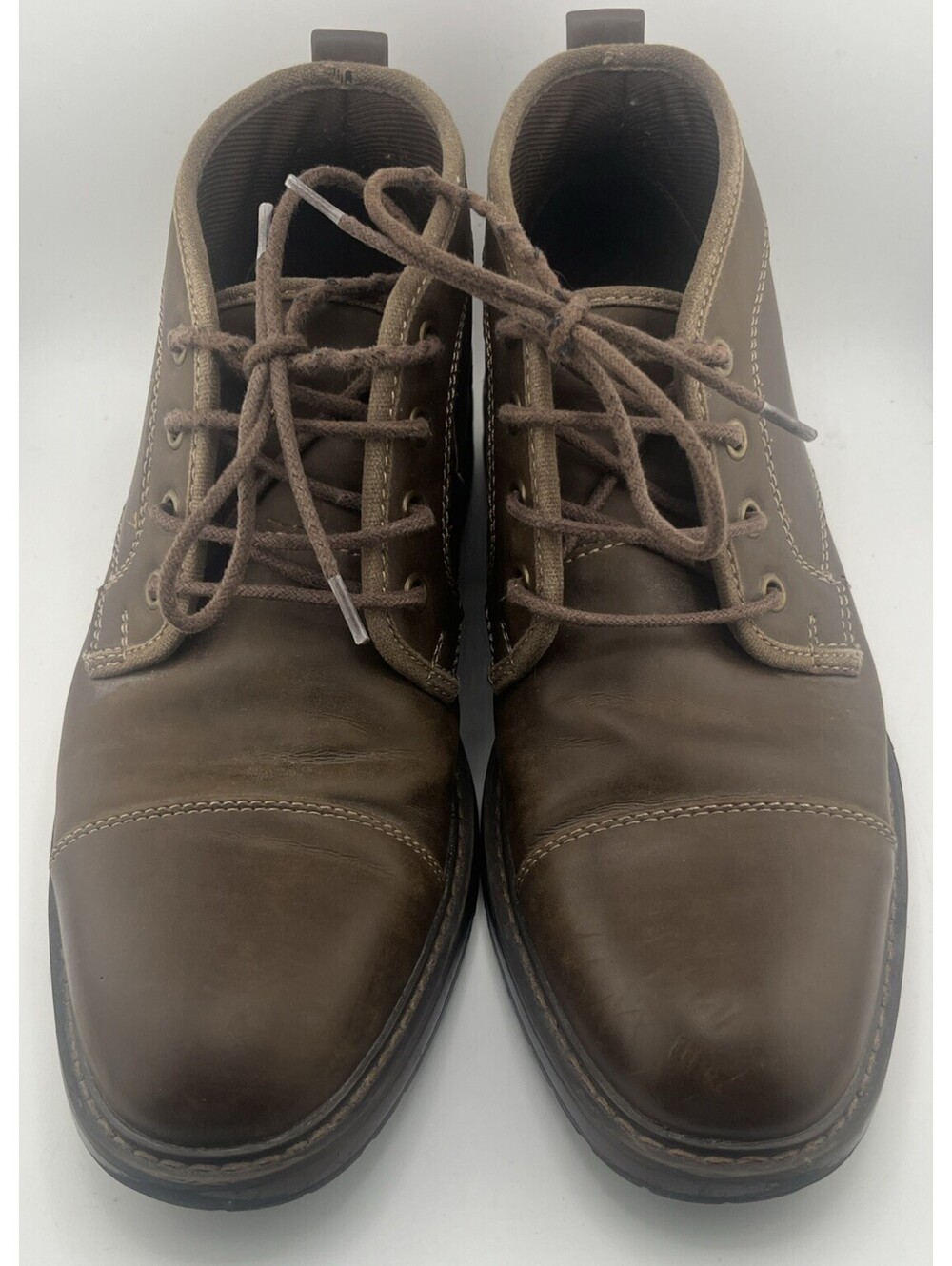 Perry Ellis Portfolio Mens Size 7.5 Brown Lenney Cap Toe Boots Ankle Chukka